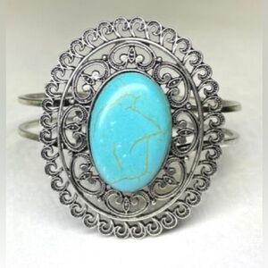 Oval Faux Turquoise Bracelet